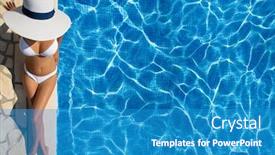  Presentation with relaxation - Presentation theme having beautiful-woman-in-a-hat background and a teal colored foreground