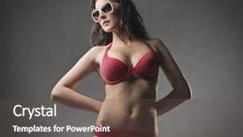  Presentation with swim suit - Amazing slide set having beautiful woman in bathing suit backdrop and a  colored foreground