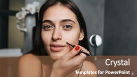  Presentation with beautiful skin - Theme consisting of beautiful woman in bathroom take background and a  colored foreground