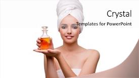  Presentation with beautiful skin - Amazing PPT theme having beautiful woman in beauty concept backdrop and a white colored foreground