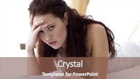  Presentation with pay - PPT layouts with beautiful woman in bed getting frustrated with bills to pay background and a tawny brown colored foreground