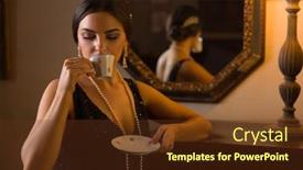  Presentation with black woman - Presentation theme enhanced with beautiful-woman-in-black-beaded background and a  colored foreground