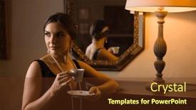  Presentation with 1920s - Presentation theme featuring beautiful-woman-in-black-beaded background and a tawny brown colored foreground
