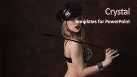  Presentation with black woman - Theme enhanced with dominance - beautiful woman in black lingerie background and a wine colored foreground