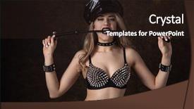  Presentation with black woman - Slide deck consisting of dominance - beautiful woman in black lingerie background and a tawny brown colored foreground