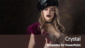  Presentation with lamps - PPT theme consisting of dominance - beautiful woman in black lingerie background and a tawny brown colored foreground