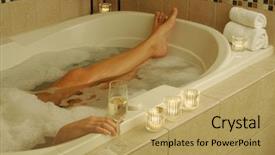  Presentation with sparkling wine - Presentation with moral strength road sign with dramatic clouds and sky background and a gray colored foreground