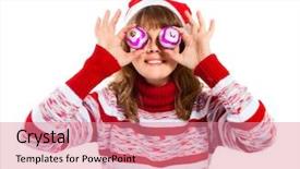  Presentation with hat - Theme featuring beautiful woman in christmas hat background and a  colored foreground