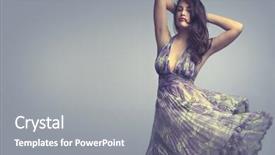  Presentation with beautiful flower elegant - Cool new PPT theme with beautiful woman in elegant floral backdrop and a gray colored foreground