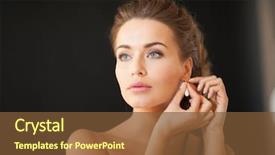  Presentation with diamond - Presentation with beautiful woman in evening dress background and a tawny brown colored foreground