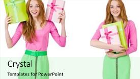  Presentation with beautiful green - Amazing slides having beautiful woman in green skirt backdrop and a mint green colored foreground