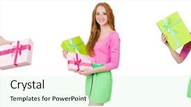  Presentation with beautiful skin and beach - Amazing slide set having beautiful woman in green skirt backdrop and a mint green colored foreground