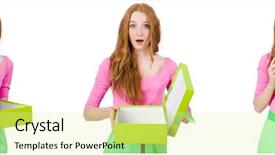  Presentation with beautiful skin and beach - Audience pleasing presentation theme consisting of beautiful woman in green skirt backdrop and a blonde colored foreground