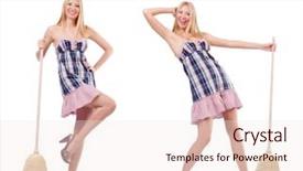  Presentation with modern medicine cardiology concept mixed - Slide set with beautiful woman in housecleaning concept background and a lemonade colored foreground