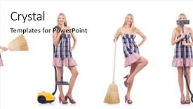  Presentation with modern medicine cardiology concept mixed - Beautiful PPT layouts featuring beautiful woman in housecleaning concept backdrop and a cream colored foreground