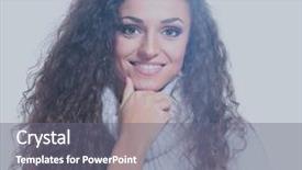  Presentation with knitted knitting needle - PPT theme with beautiful woman in knitted dres background and a gray colored foreground