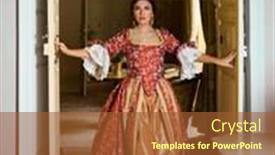  Presentation with renaissance - Presentation theme consisting of beautiful-woman-in-late-renaissance background and a red colored foreground