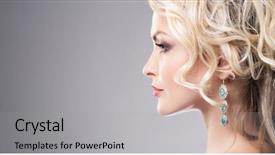  Presentation with golden woman - Slide set featuring beautiful woman in luxury jewelery background and a light gray colored foreground