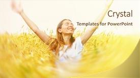  Presentation with freedom fighter india - Cool new slide set with beautiful woman in meadow free backdrop and a  colored foreground