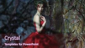  Presentation with theater - Presentation theme enhanced with beautiful woman in medieval background and a wine colored foreground