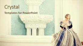  Presentation with medieval - Amazing presentation theme having beautiful woman in medieval backdrop and a cream colored foreground