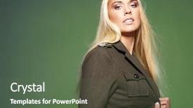  Presentation with military - Cool new presentation theme with beautiful woman in military clothes backdrop and a ocean colored foreground