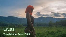  Presentation with beautiful green - Amazing presentation design having beautiful woman in modern futuristic backdrop and a tawny brown colored foreground