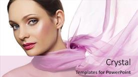  Presentation with color pink - Theme featuring beautiful woman in pink color background and a  colored foreground