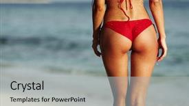  Presentation with red blood cells back ground - Slides featuring beautiful woman in red bikini background and a light gray colored foreground