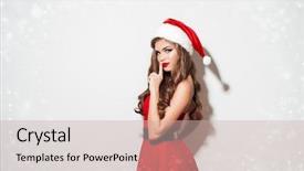  Presentation with sexy santa woman red - Presentation design featuring beautiful woman in red santa background and a  colored foreground