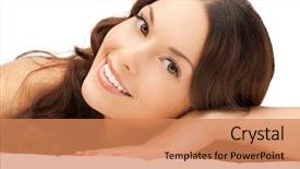  Presentation with spa salon - Presentation design consisting of medical tablet with medical supplies background and a light blue colored foreground