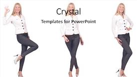  Presentation with trousers - Beautiful slide set featuring beautiful woman in trousers isolated backdrop and a  colored foreground