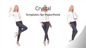  Presentation with trousers - Slide deck featuring beautiful woman in trousers isolated background and a cream colored foreground