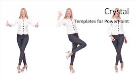  Presentation with trousers - PPT layouts enhanced with beautiful woman in trousers isolated background and a white colored foreground