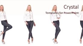  Presentation with trousers - Slide deck consisting of beautiful woman in trousers isolated background and a lemonade colored foreground