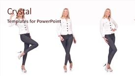  Presentation with trousers - Presentation theme with beautiful woman in trousers isolated background and a sky blue colored foreground