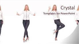  Presentation with trousers - Audience pleasing theme consisting of beautiful woman in trousers isolated backdrop and a sky blue colored foreground