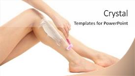  Presentation with shaving - Cool new slides with beautiful woman is shaving her backdrop and a  colored foreground