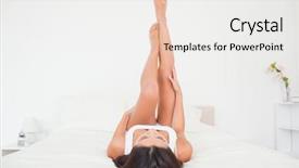  Presentation with bed - Colorful PPT theme enhanced with beautiful woman legs raised up backdrop and a  colored foreground