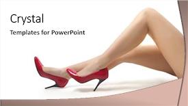  Presentation with shoes - Presentation theme having beautiful woman legs with stiletto background and a white colored foreground