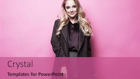  Presentation with long hair - Theme featuring beautiful-woman-long-blond-curly background and a coral colored foreground