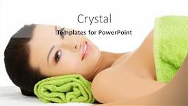  Presentation with spa salon - Presentation theme having beautiful-woman-lying-at-spa and a white colored foreground