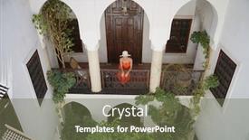  Presentation with moroccan - Slides enhanced with balcony in moroccan riad background and a tawny brown colored foreground