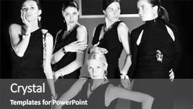  Presentation with fashion show - Colorful theme enhanced with beautiful woman on fashion show backdrop and a dark gray colored foreground