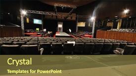  Presentation with fashion show - PPT theme having beautiful woman on fashion show background and a tawny brown colored foreground