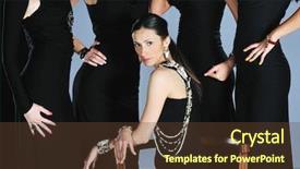  Presentation with fashion show - PPT layouts featuring beautiful woman on fashion show background and a tawny brown colored foreground