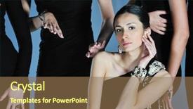  Presentation with fashion show - Presentation design enhanced with beautiful woman on fashion show background and a violet colored foreground