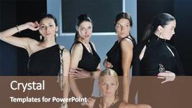  Presentation with fashion show - Colorful presentation enhanced with beautiful woman on fashion show backdrop and a  colored foreground