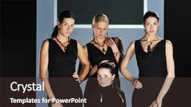  Presentation with runway fashion - Presentation design having beautiful woman on fashion show background and a  colored foreground