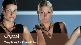  Presentation with fashion show - Audience pleasing presentation theme consisting of beautiful woman on fashion show backdrop and a  colored foreground